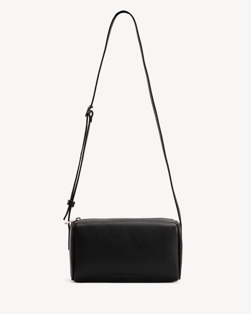 Front view of The Annex Bag Black in leather