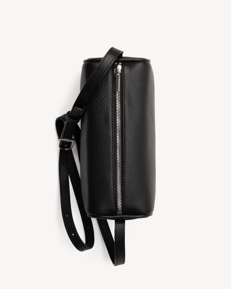 Top view of The Annex Bag Black in leather
