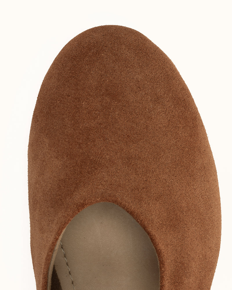 The BLVD Mary Jane Hazelnut Suede in Brown suede. Sizes 5–12, wide available