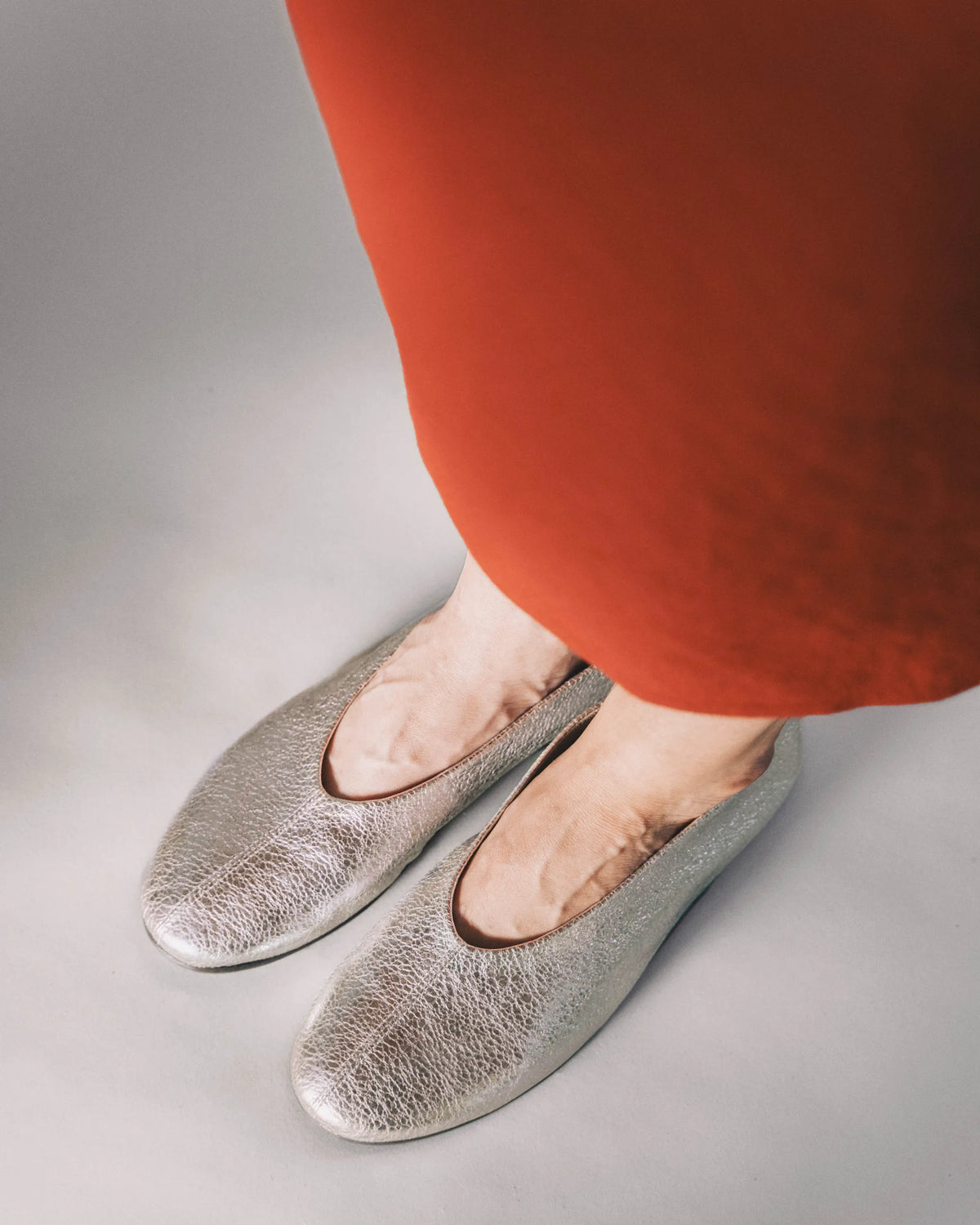 The Contemporary Ballet Flat Silver
