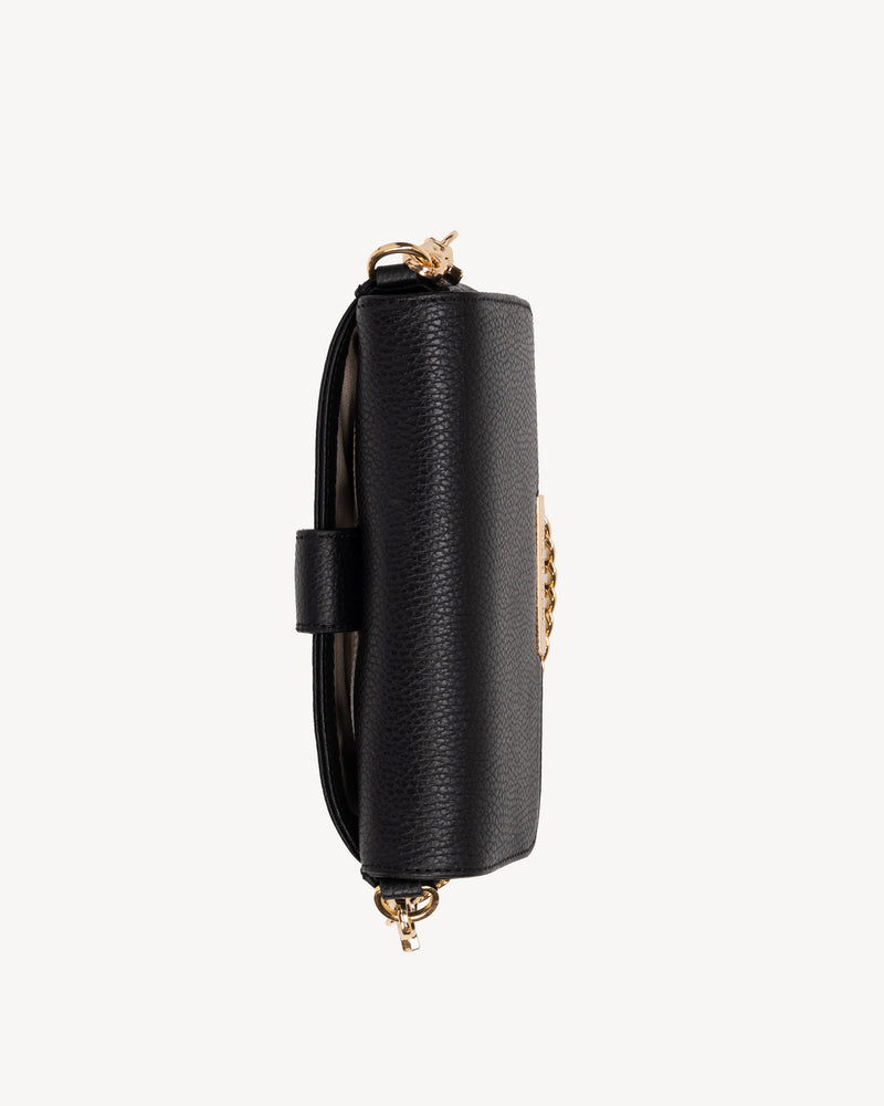Top view of The Day To Night Bag Black Pebble in pebbled leather