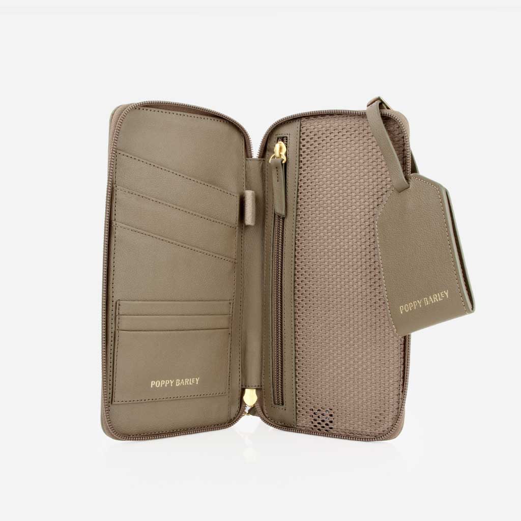 The Flying Solo Passport holder & Slim Luggage Tag Set Truffle