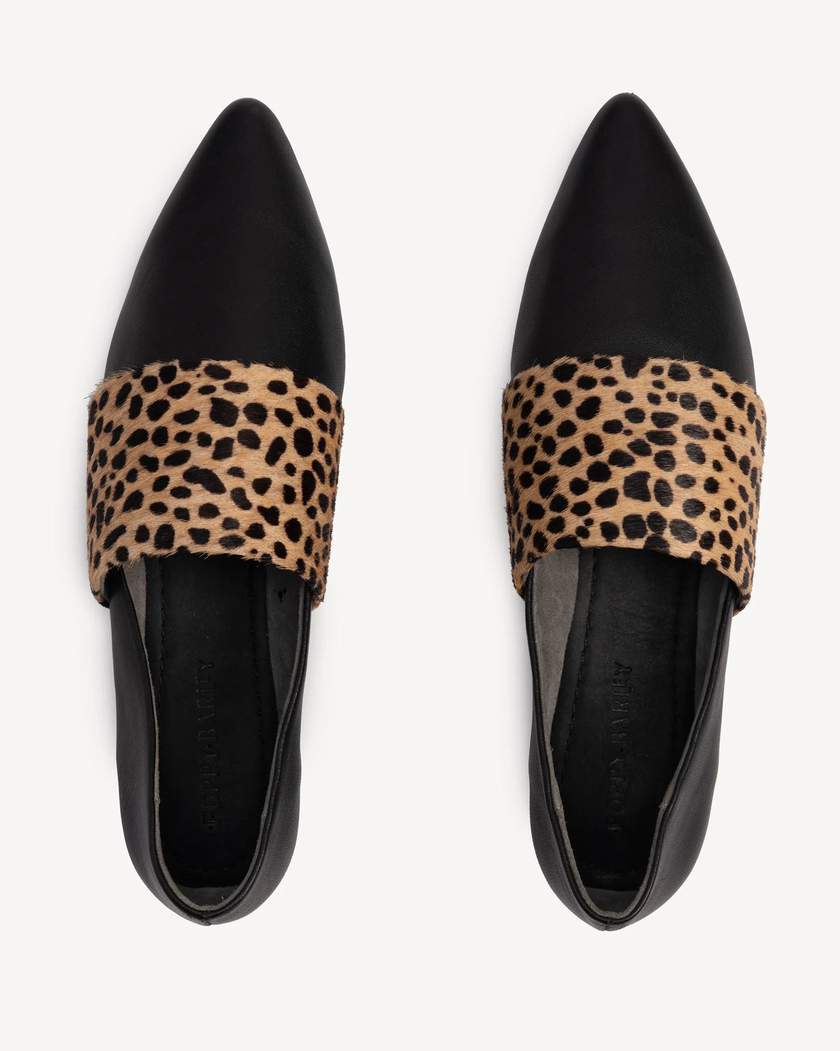 The Luxe Fit Flat Black and Cheetah Calf Hair