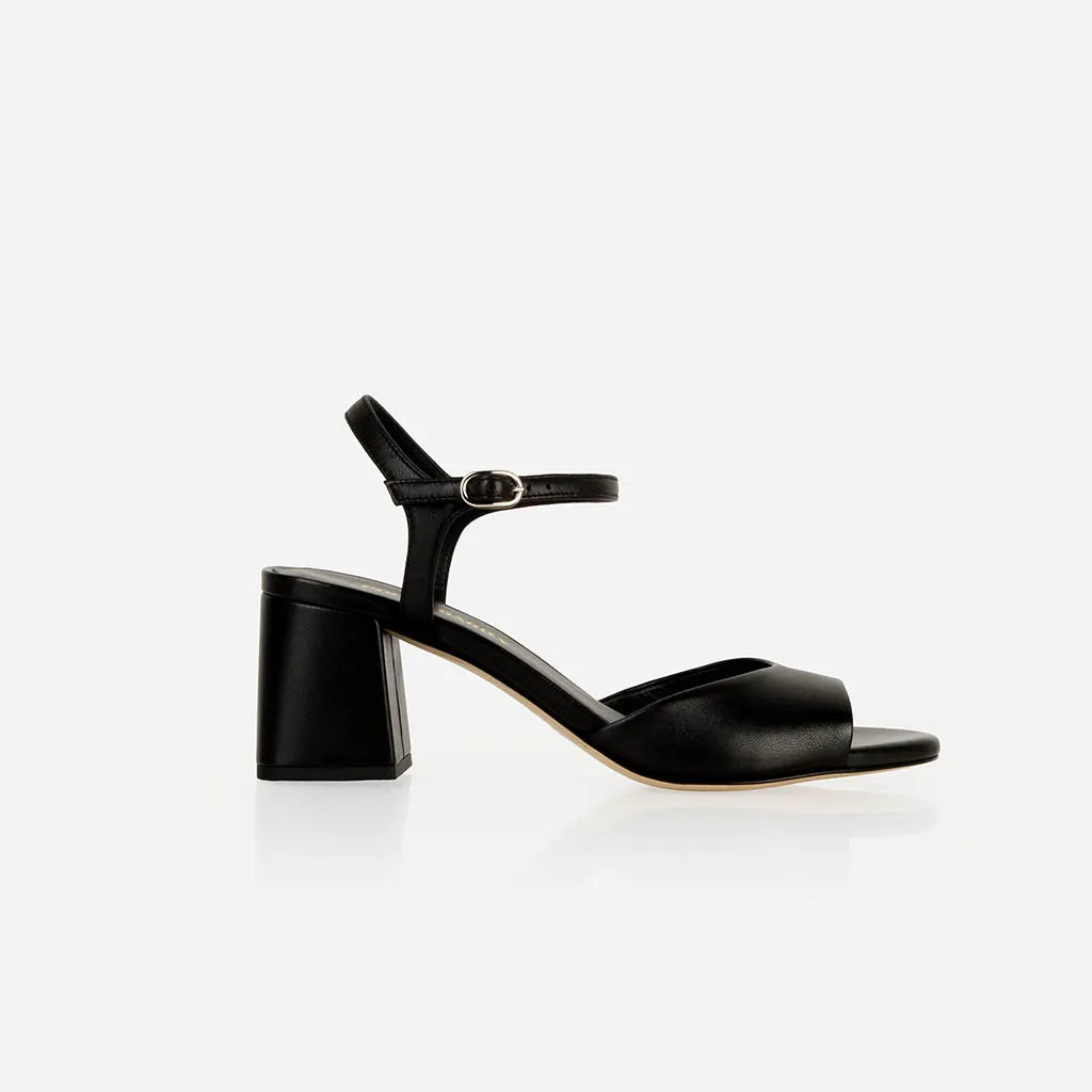 The Mila Heeled Sandal Black