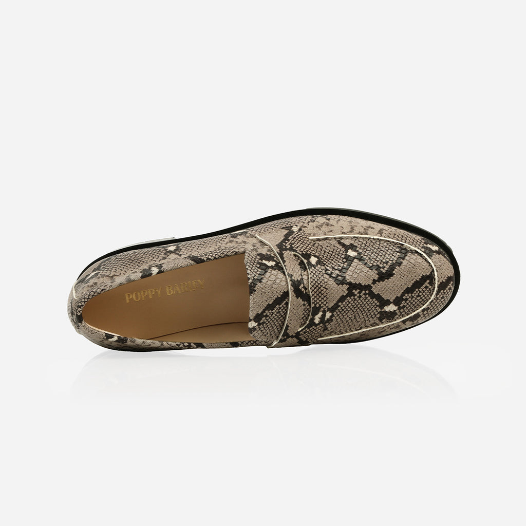 The Milan Loafer Taupe Snake