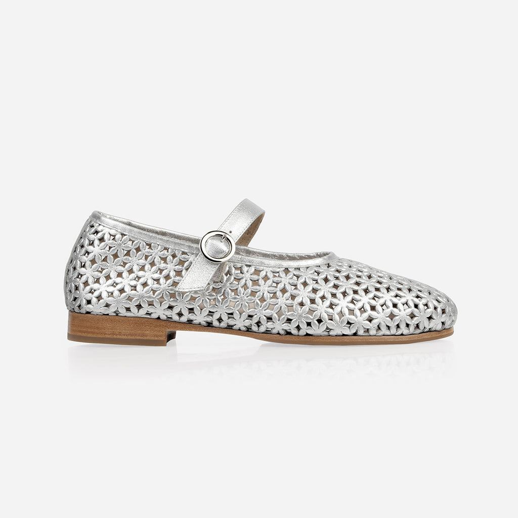 The Modern-Day Mary Jane Perforated Silver