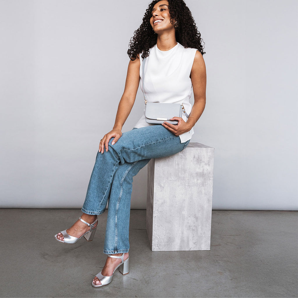 The Monica Heeled Sandal Silver