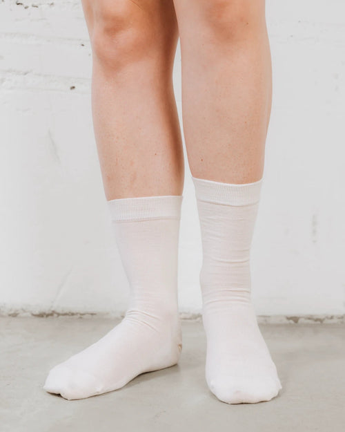 The Dressy Crew Sock Alabaster