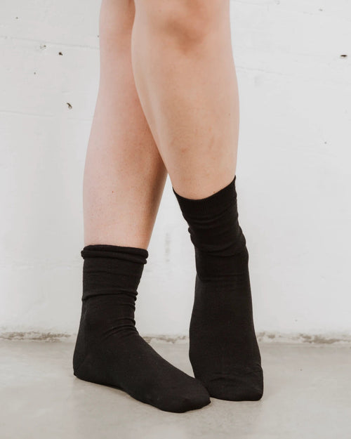The Dressy Crew Sock Black