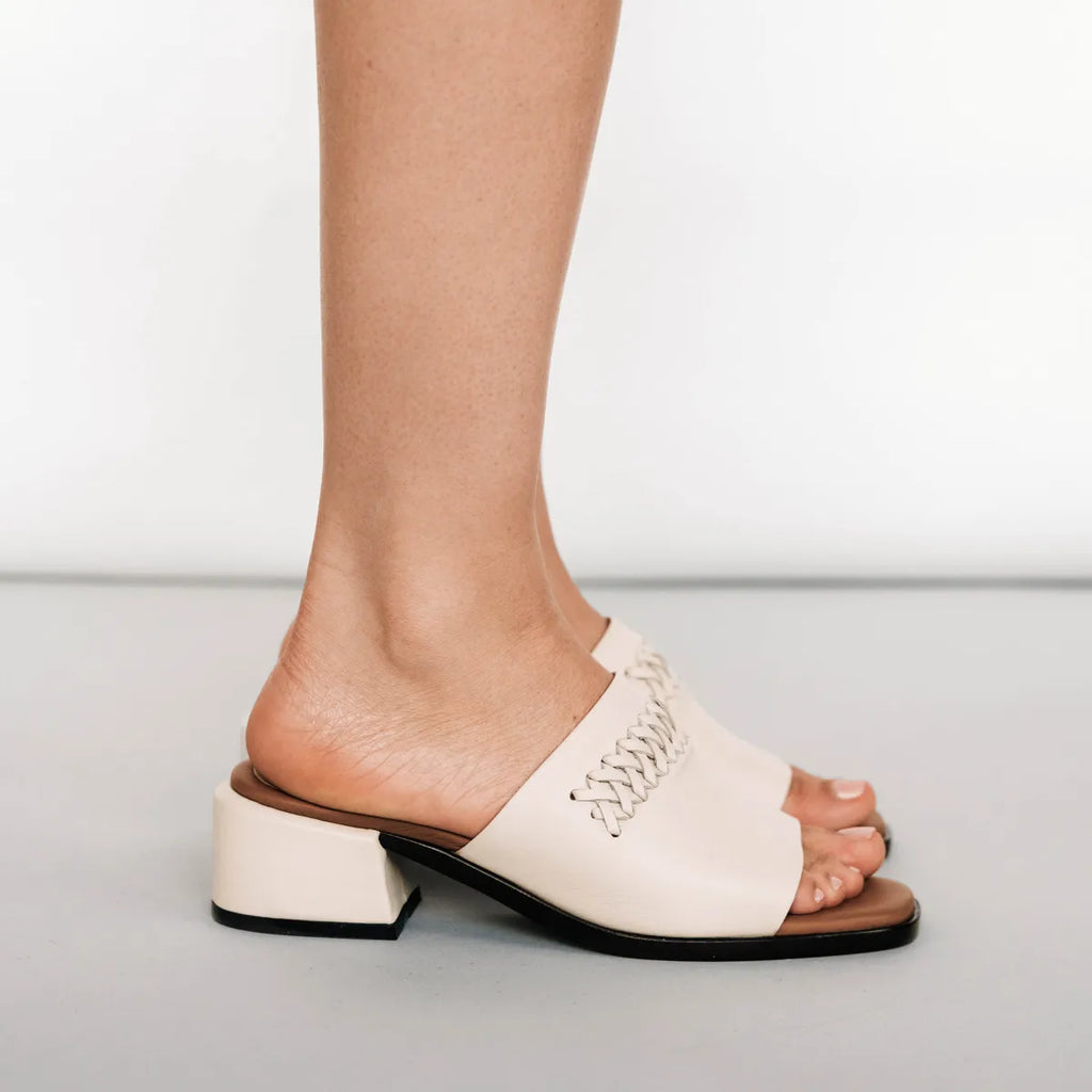 The Bohème Heeled Sandal Oat Milk