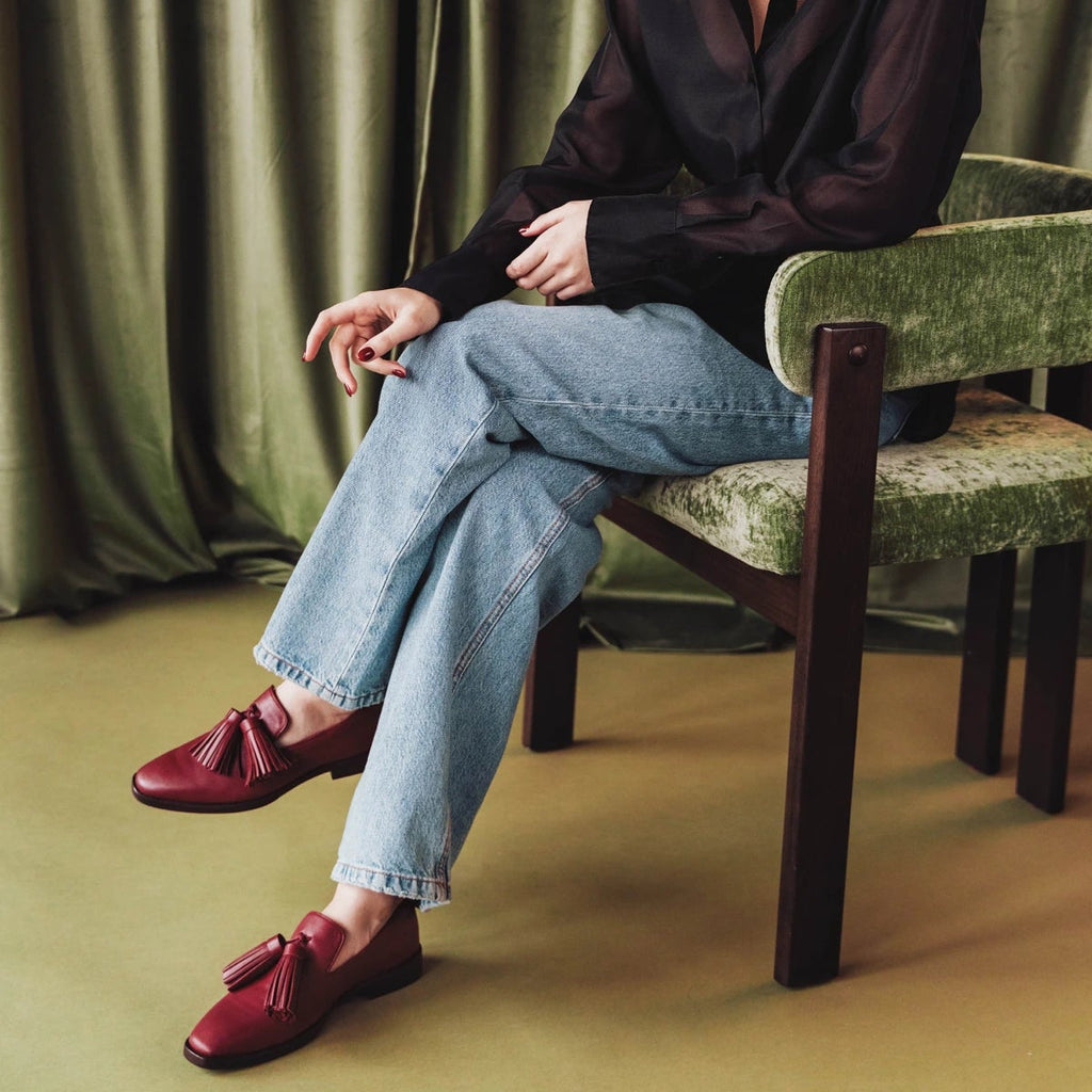 The Tassel Daily Loafer Resort Red