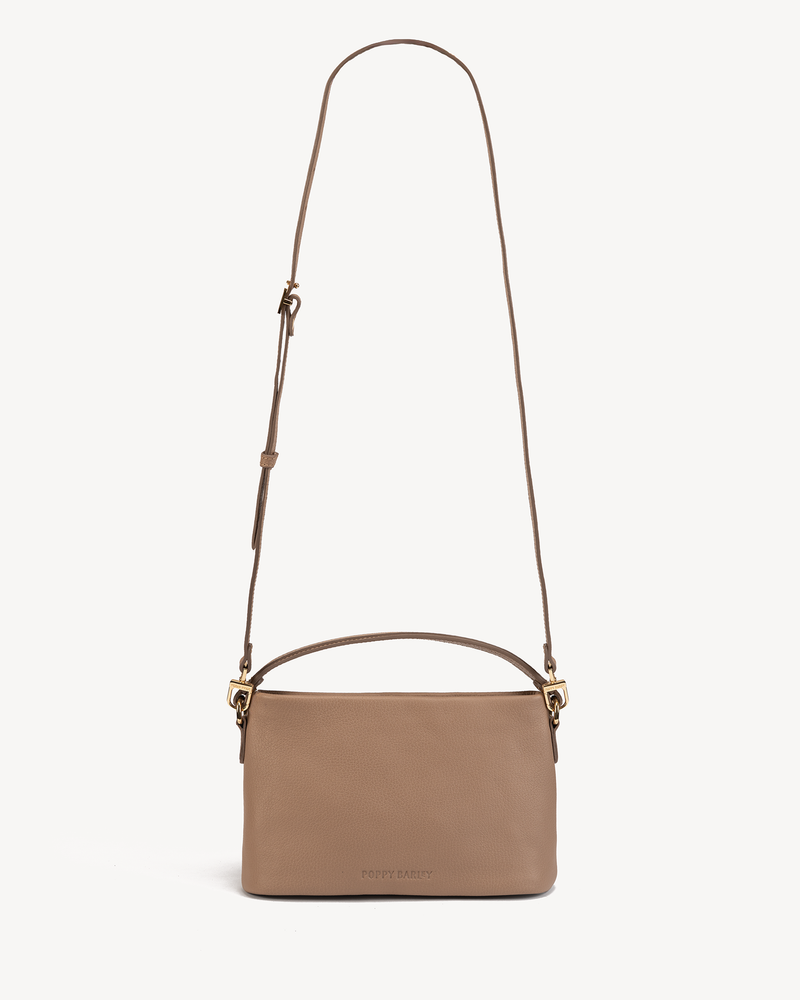 The Via Monte Bag Biscotti in Neutral, Brown leather