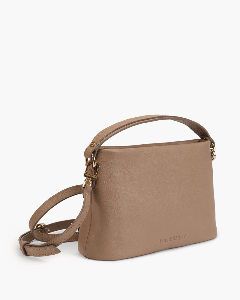 The Via Monte Bag Biscotti in Neutral, Brown leather
