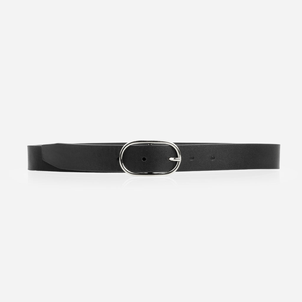 The Sleek Belt Silver Black