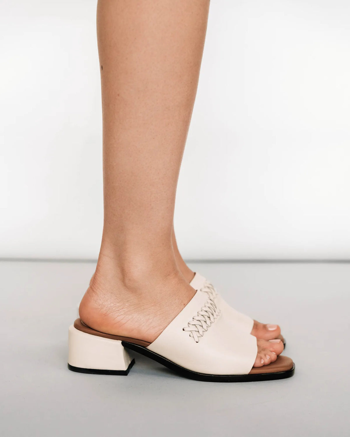 The Bohème Heeled Sandal Oat Milk