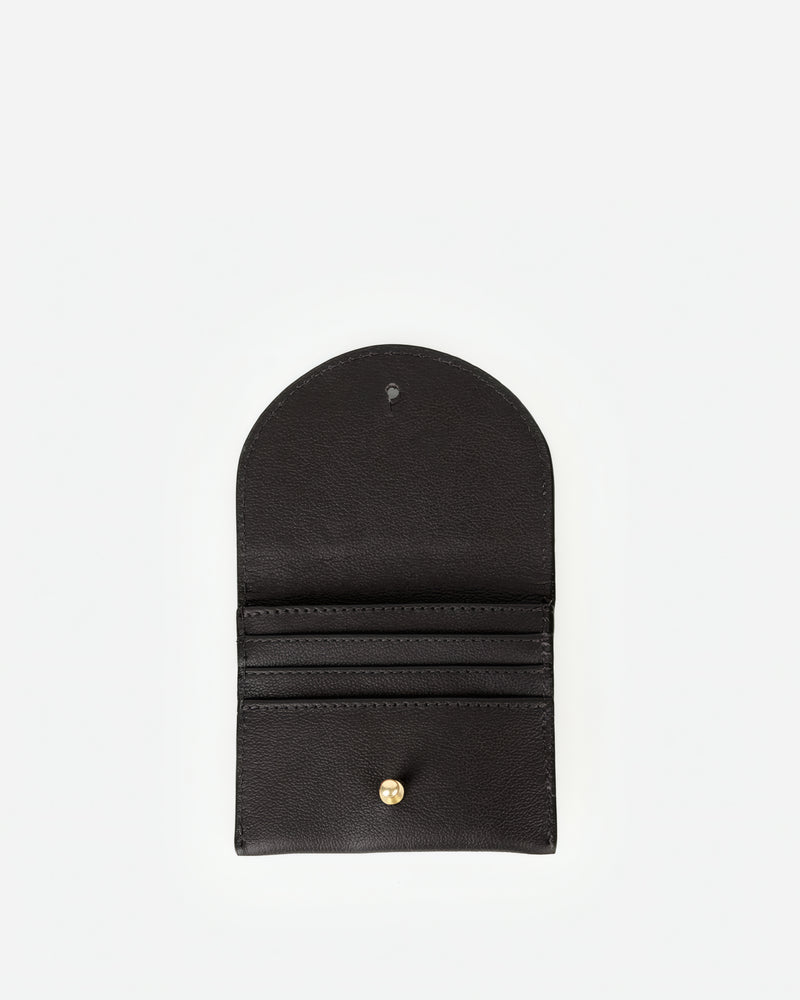 Interior of The Cardholder Black in leather