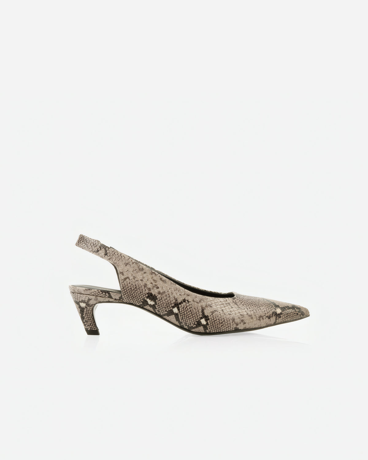 The Claire Slingback Taupe Snake