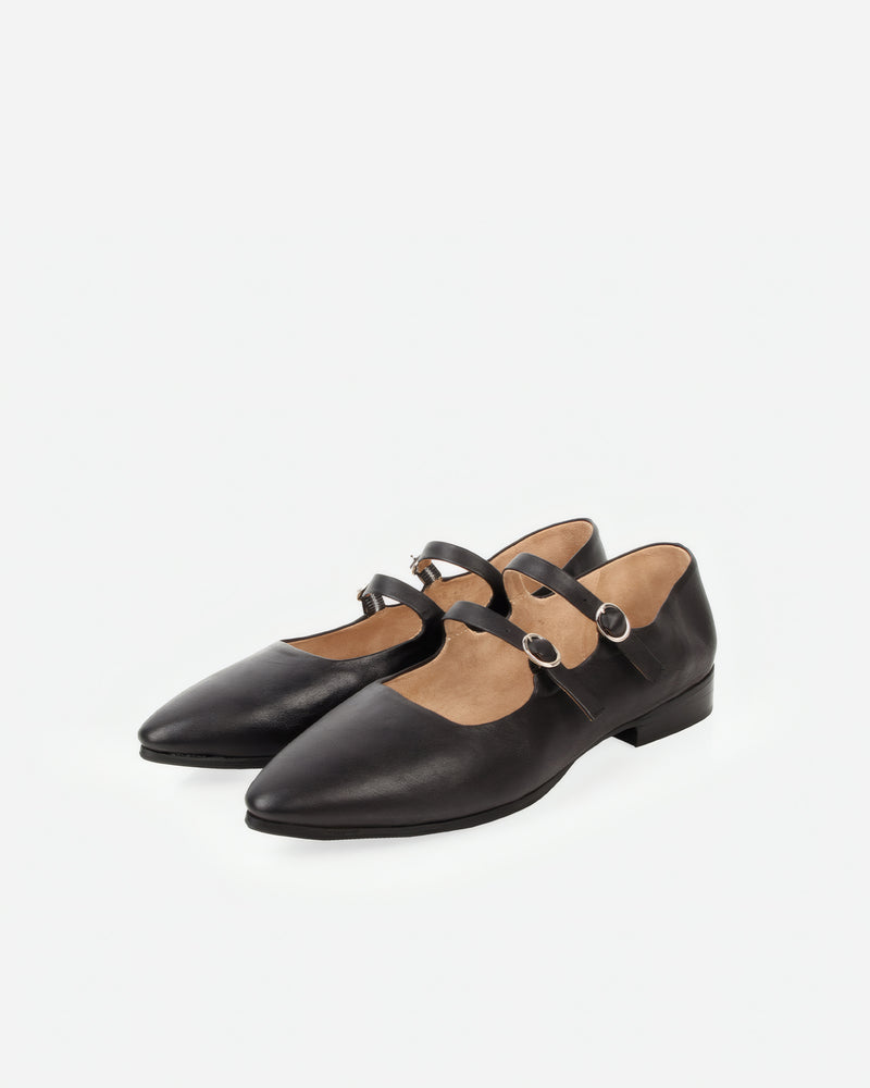 Pair of The Editorial Mary Jane Black in smooth leather. Sizes 5–12