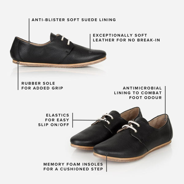 The Eyelet Oxford 2.0 Black Pebble diagram