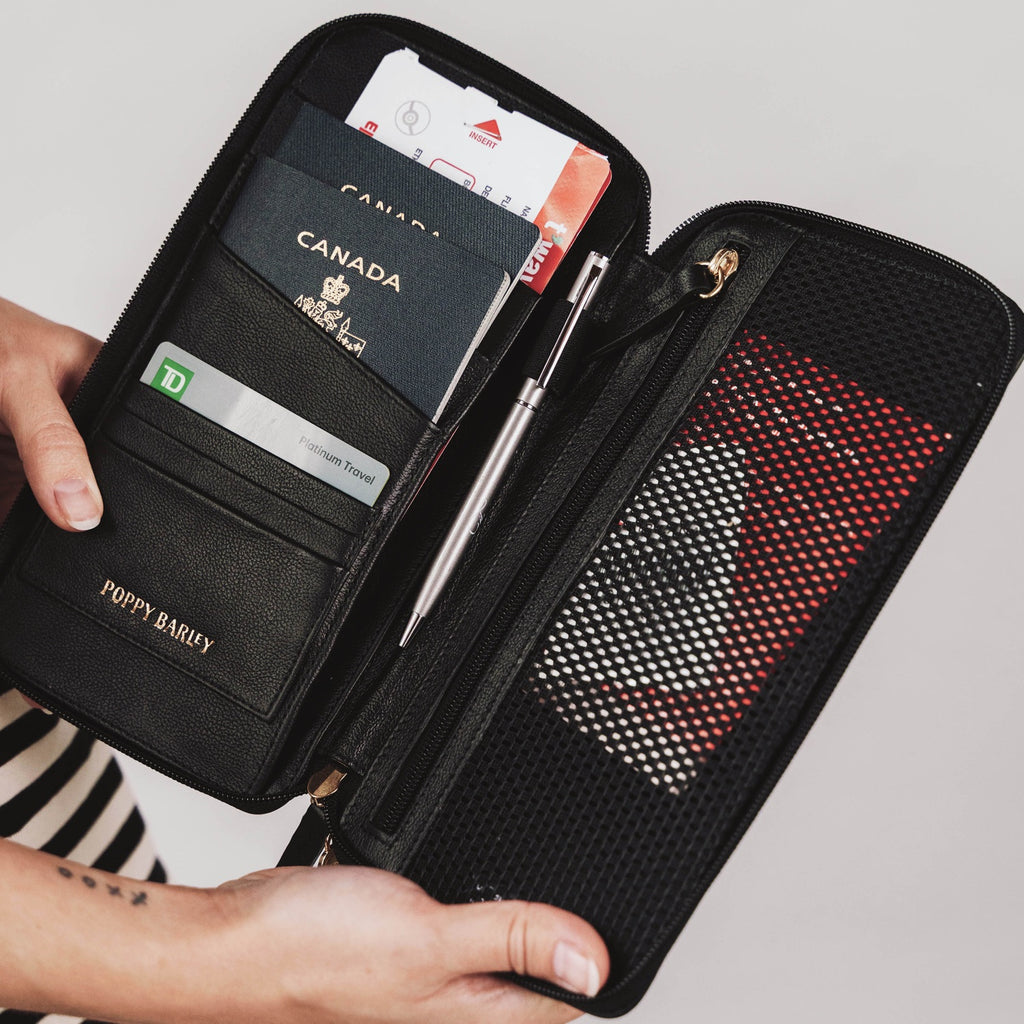 The Flying Solo Passport Holder Biscotti Micro Pebble