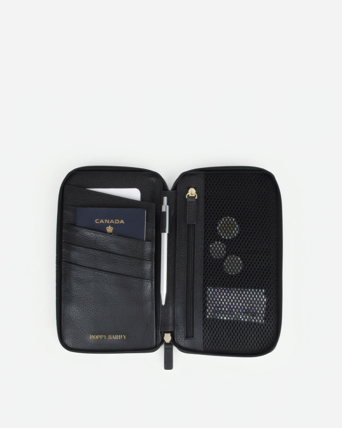 The Four Person Family Passport Holder Black Micro Pebble