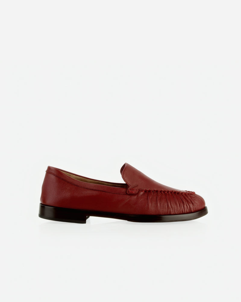 Back view of The Laid Back Loafer Resort Red in Red smooth leather. Sizes 5–12