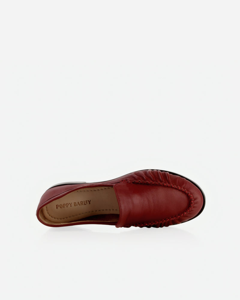 Back view of The Laid Back Loafer Resort Red in Red smooth leather. Sizes 5–12