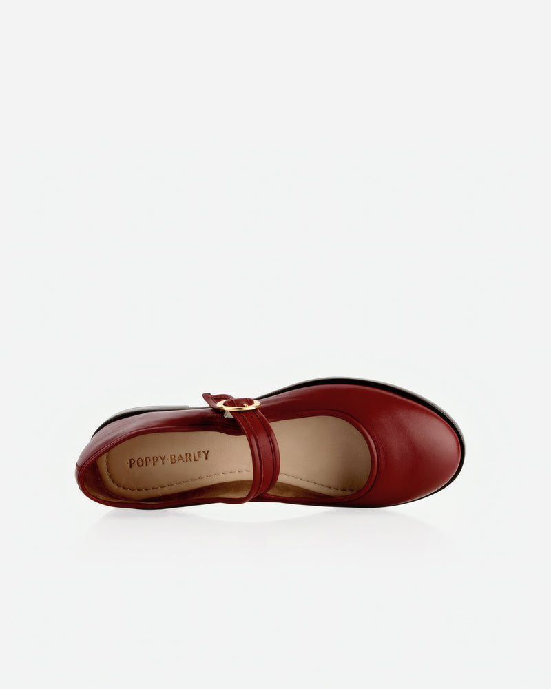 Top view of The Today Mary Jane Resort Red in Red smooth leather. Sizes 5–12