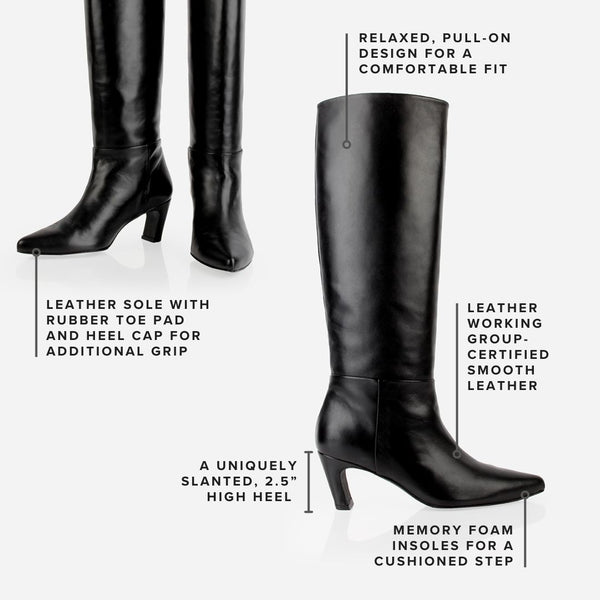 The Toujours Tall Boot Black diagram