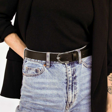 The Accent Belt Silver Black