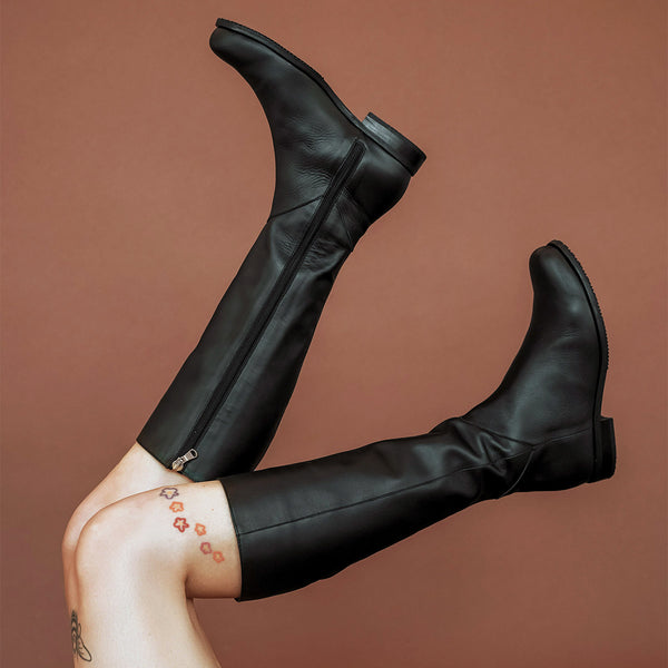 Monogram boots deals wide calf