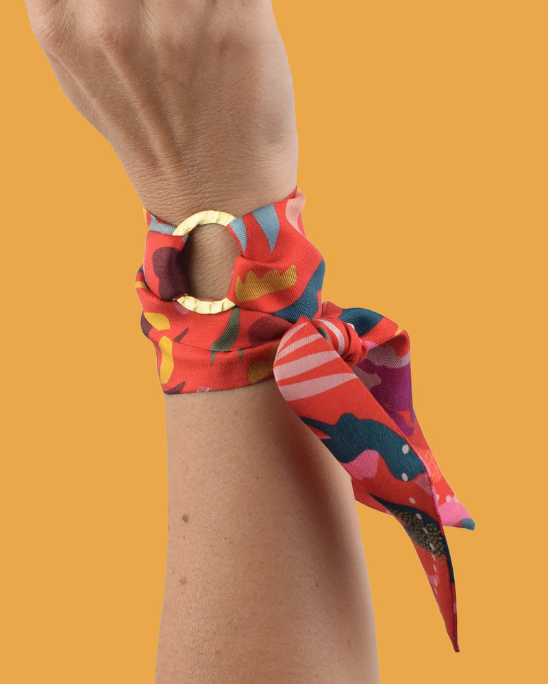 Dora Nola "All the Way" Silk Twilly + Gold Ring