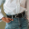 The Accent Belt Silver Black