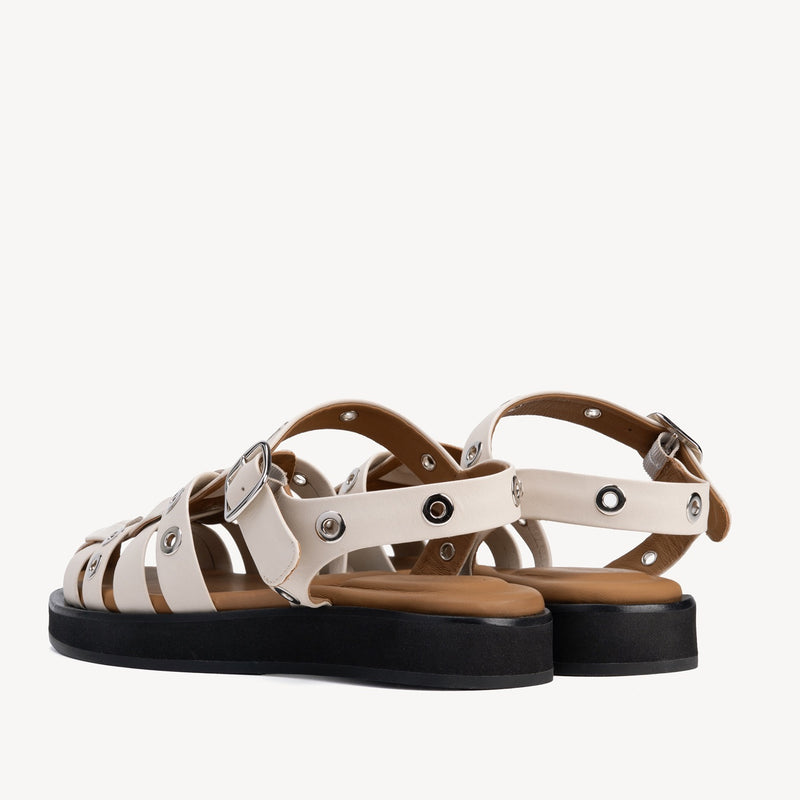 The Beachcomber Sandal Oat Milk and Silver