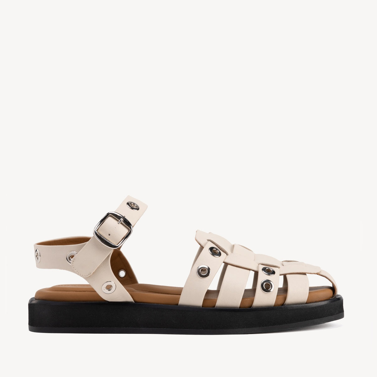 The Beachcomber Sandal Oat Milk and Silver