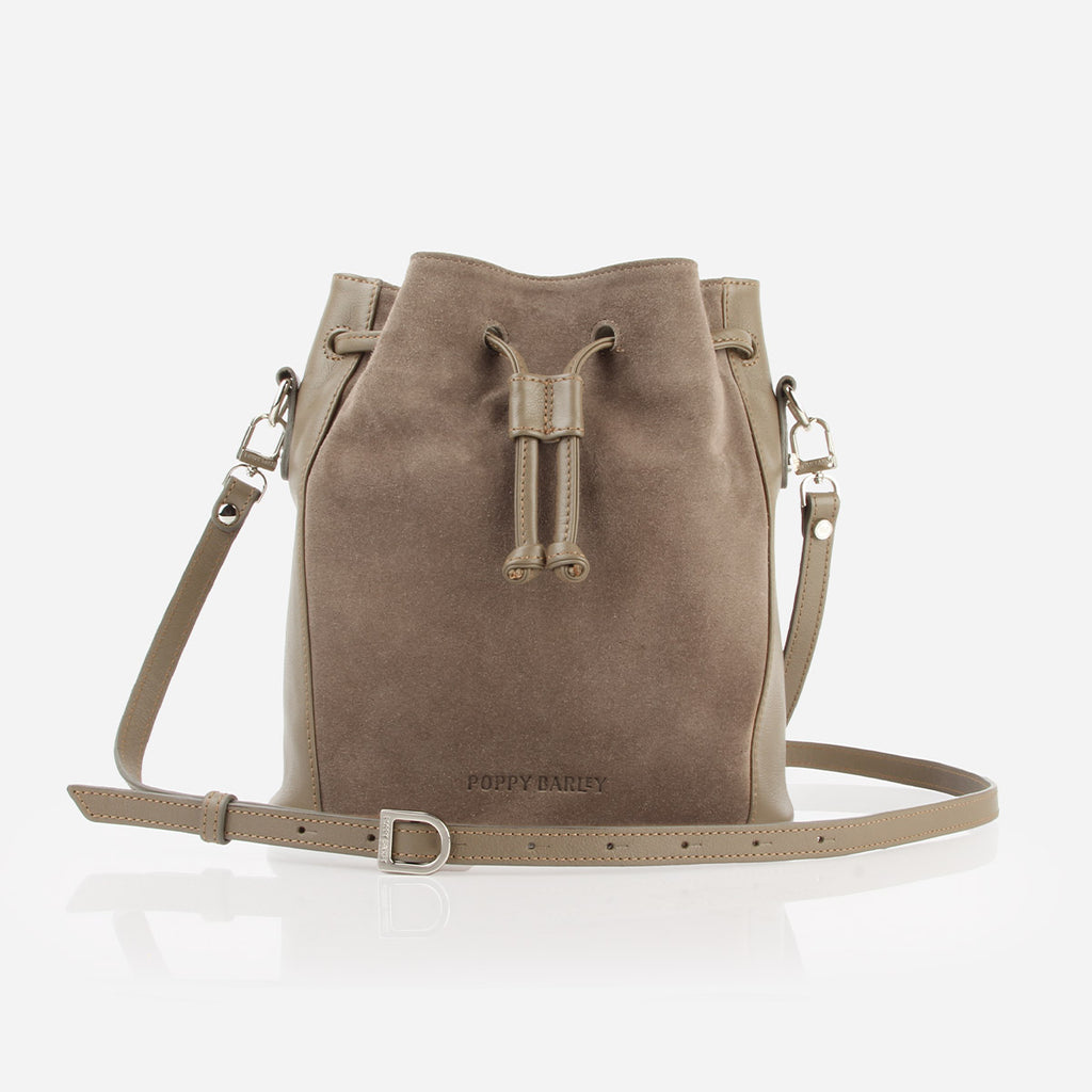 The Bondi Bucket Bag Truffle Suede