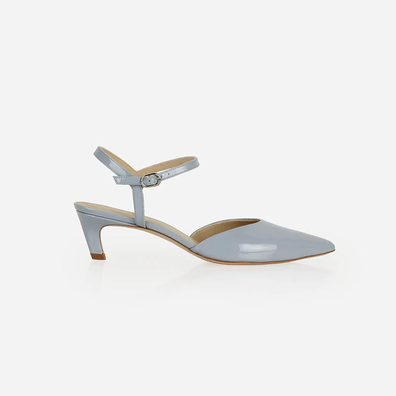 The Claire Kitten Heel Horizon Blue Patent