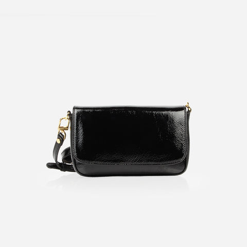 The Day to Night Bag Black Crinkle Patent