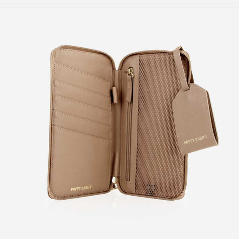 The Four Person Passport holder & Slim Luggage Tag Set Biscotti