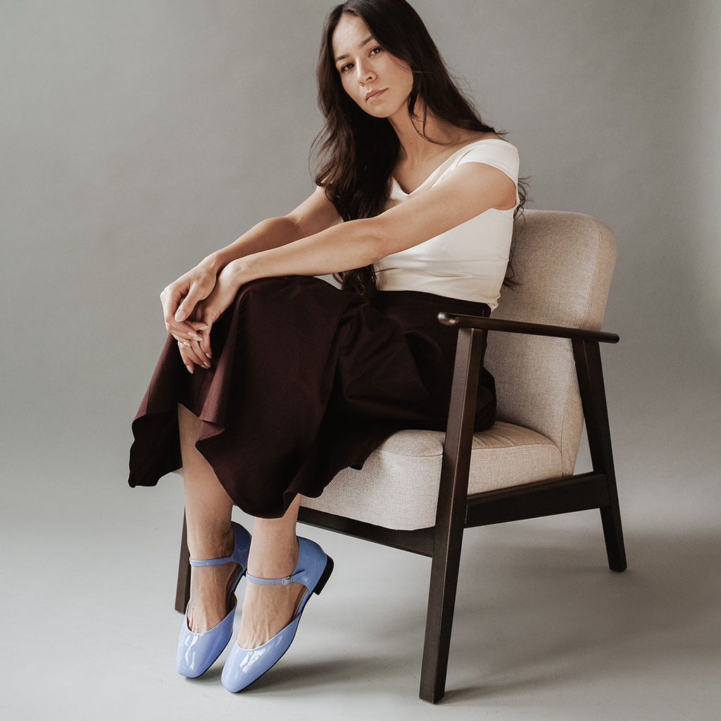 The Gallery Mary Jane Cornflower Patent