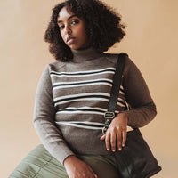 The Go-To Turtleneck Taupe Multistripe