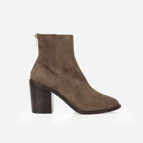 The High Street Ankle Boot Ash Brown Suede