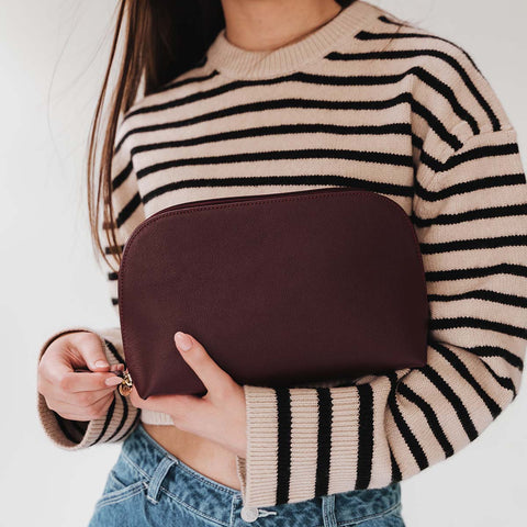 The Universal Pouch Set Aubergine & Biscotti