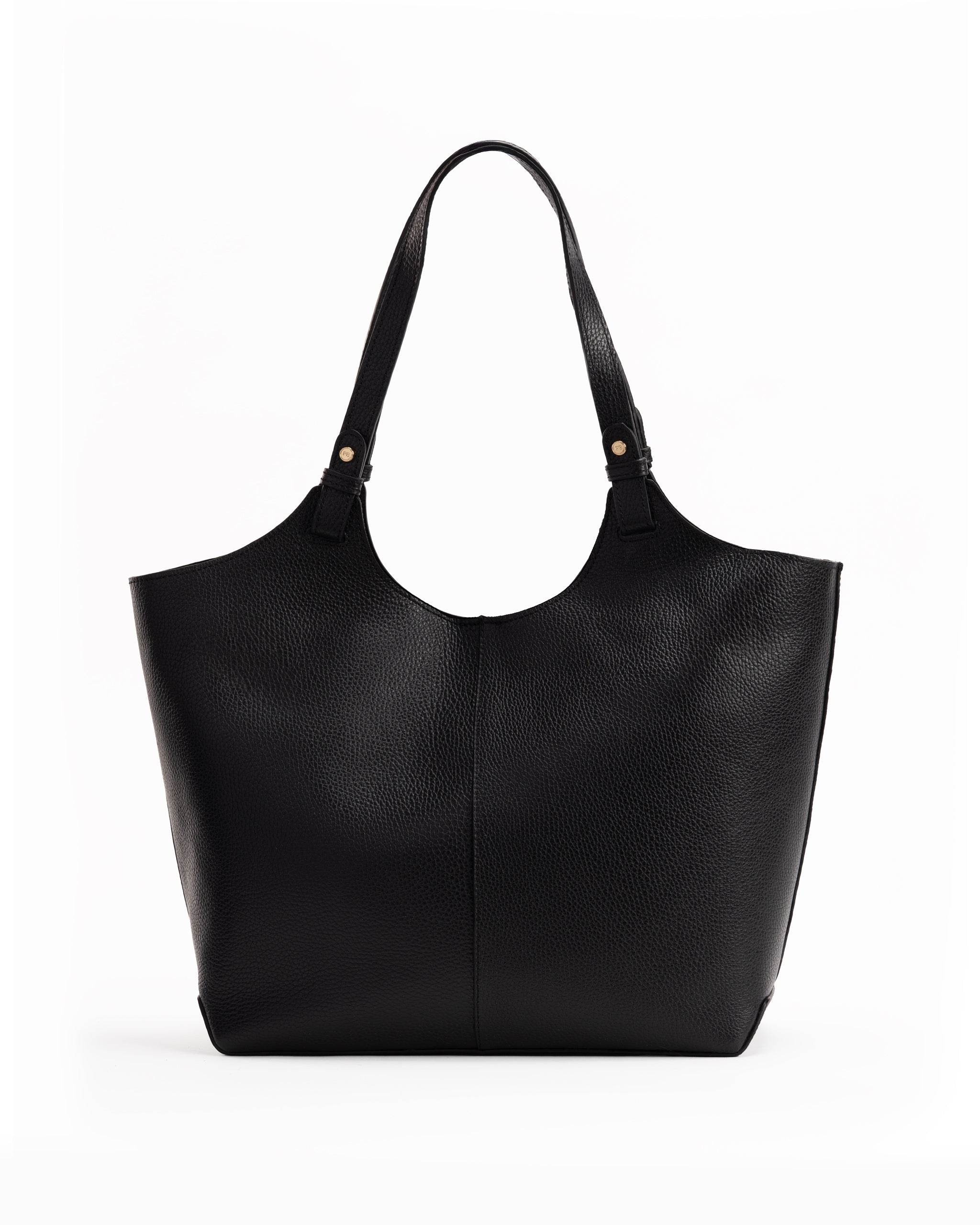 The Lisboa Tote Black | Leather Tote Bag | Poppy Barley