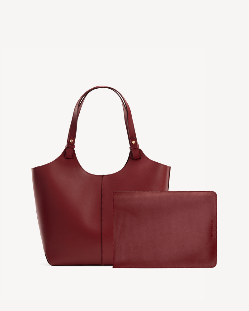 The Lisboa Tote + Laptop Sleeve Set Resort Red