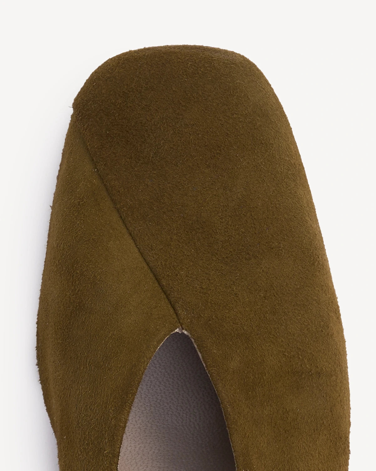 The Marché Flat Khaki Suede