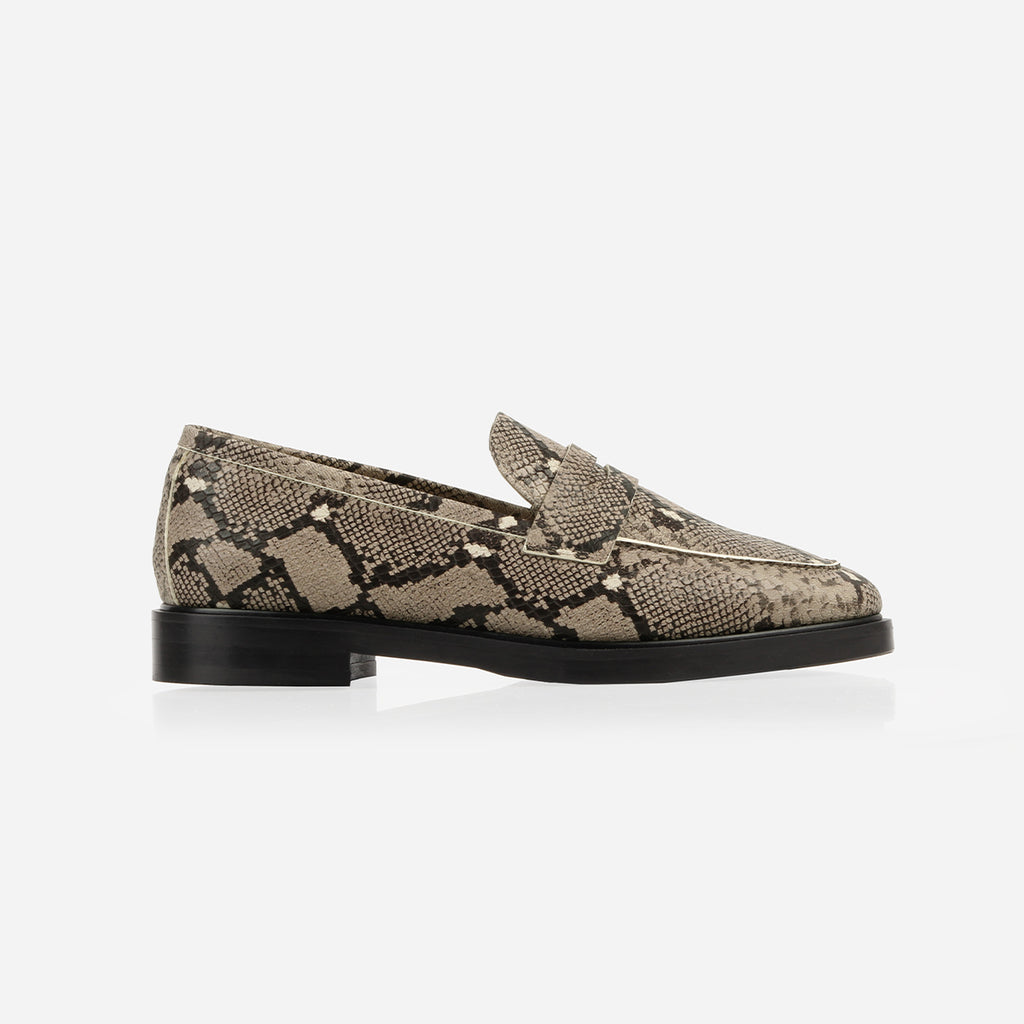 The Milan Loafer Taupe Snake