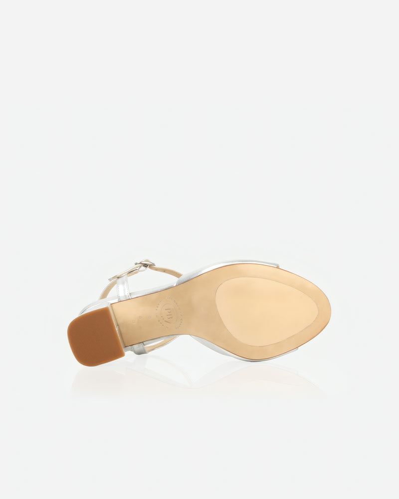 The Monica Heeled Sandal Silver