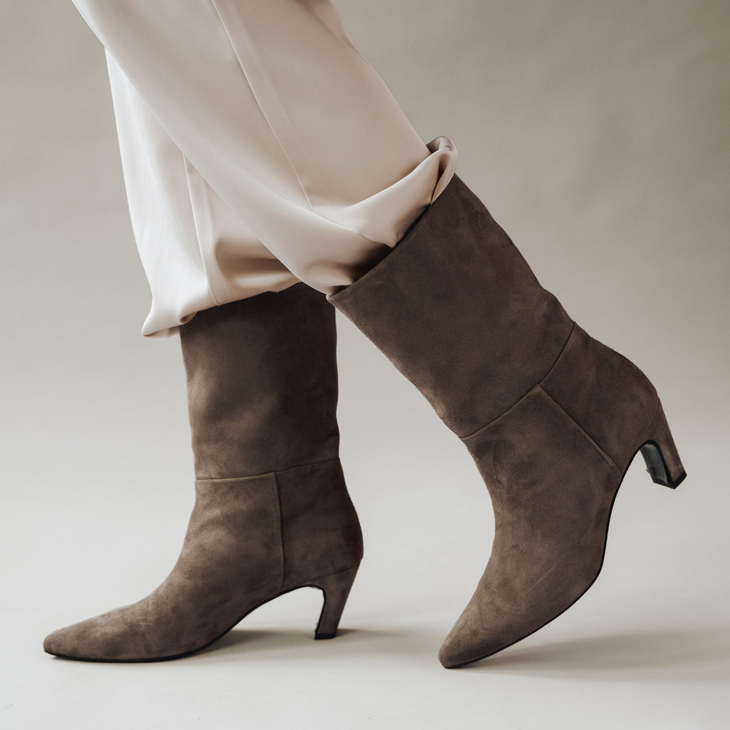 The Toujours Midi Boot Slate Grey Suede