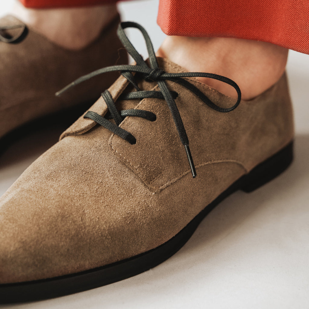 The Bella Derby Truffle Suede